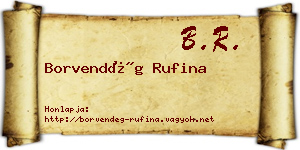 Borvendég Rufina névjegykártya